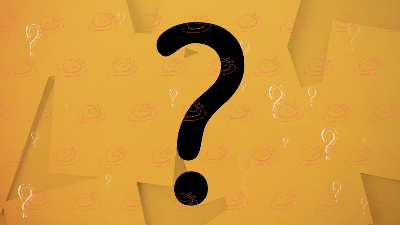 메모 노트 위에 의문표의 애니메이션