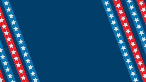 animation of american flag diagonal stripes with copy space on blue background