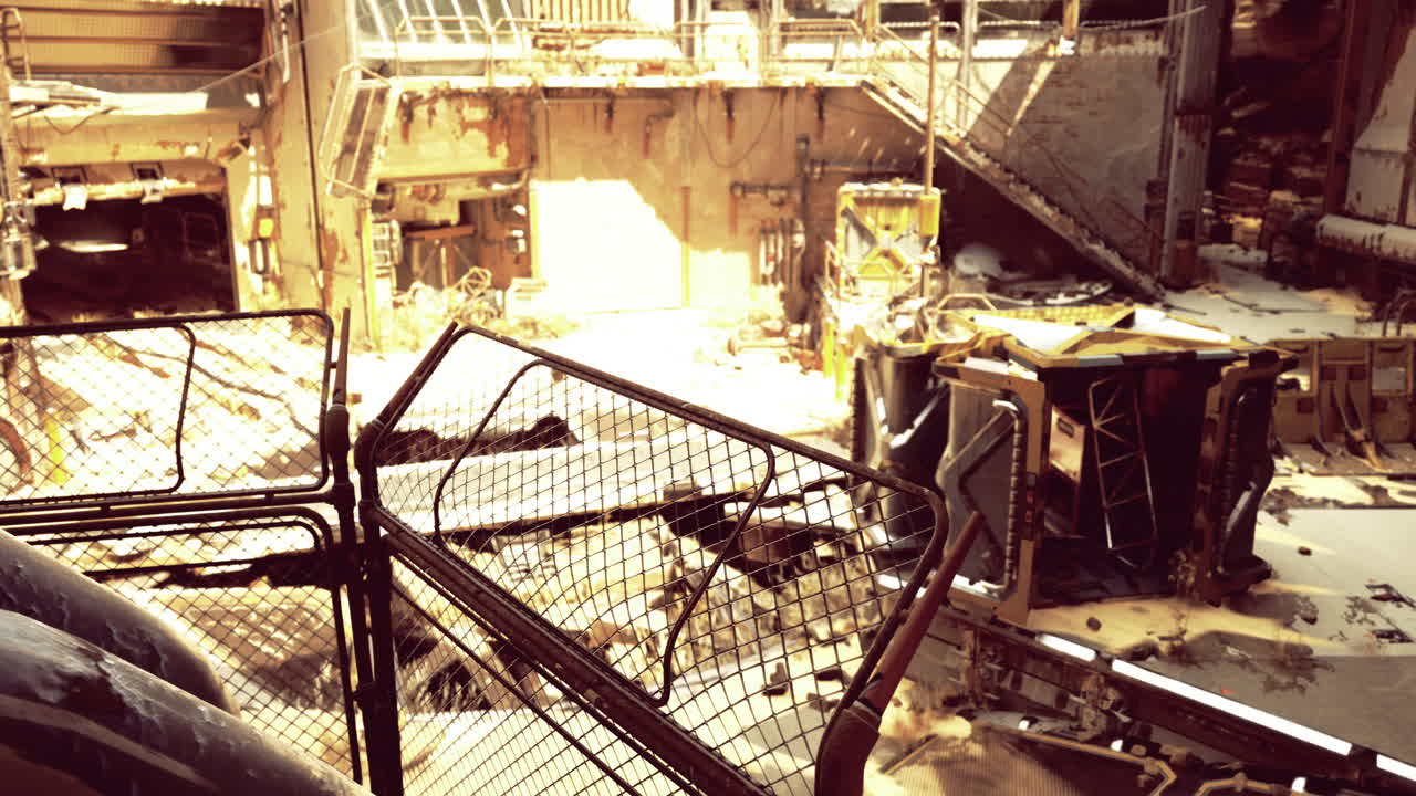 Display of industrial decay in an abandoned power plant during daylight