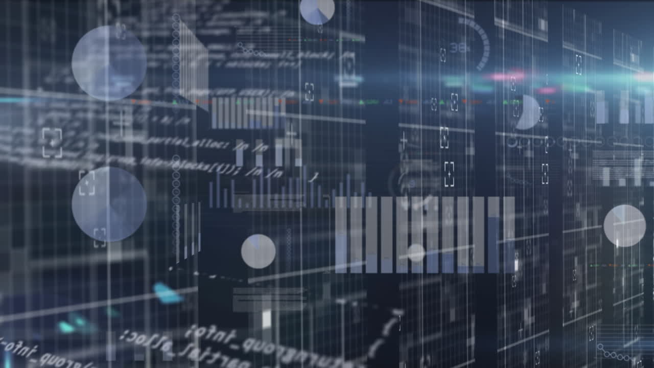 회색 배경 위의 데이터 처리의 애니메이션