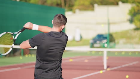 man playing tennis