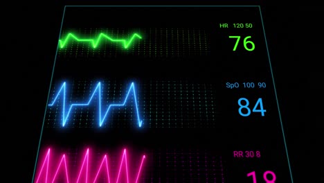 animación del cardiógrafo sobre un fondo negro