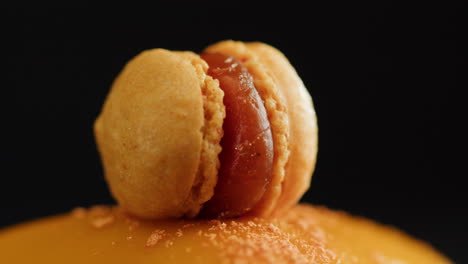 close-up of a macaron