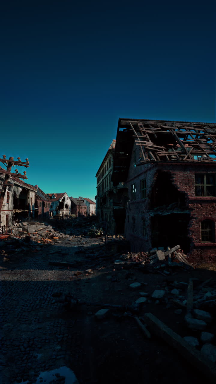 ciudad en ruinas después de una guerra