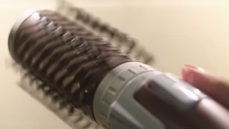 close-up of a round hair brush