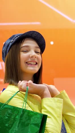 happy teenager shopping