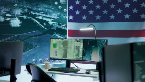 base moderna vacía de operaciones utilizada por las fuerzas armadas militares de los estados unidos