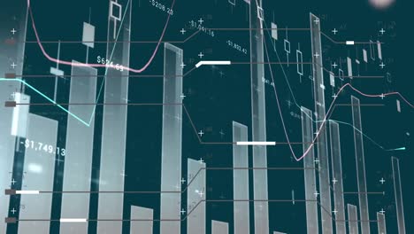 animation of data processing over gray background