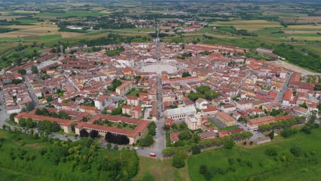 drone shot capturing the perfect geometric symmetry of palmanova from above