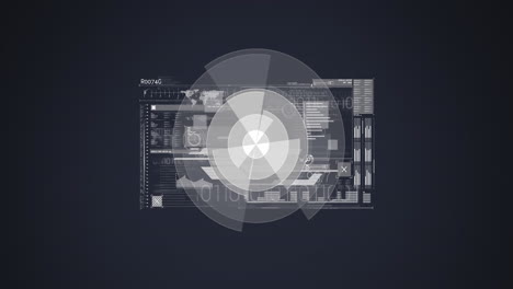 Animation of scopes scanning and binary coding data processing over digital screen