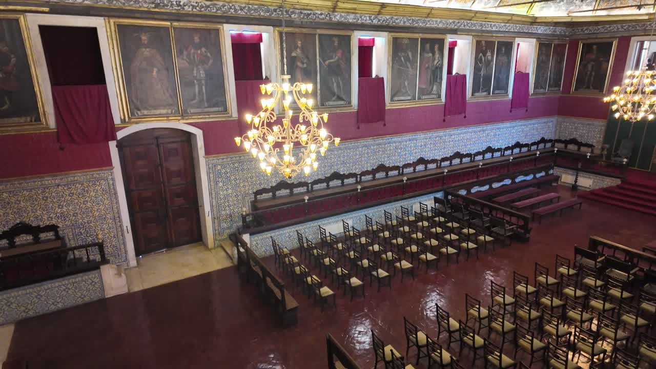 Intricate ceiling design at Quinta da Regaleira, a historic palace in Sintra, Portugal
