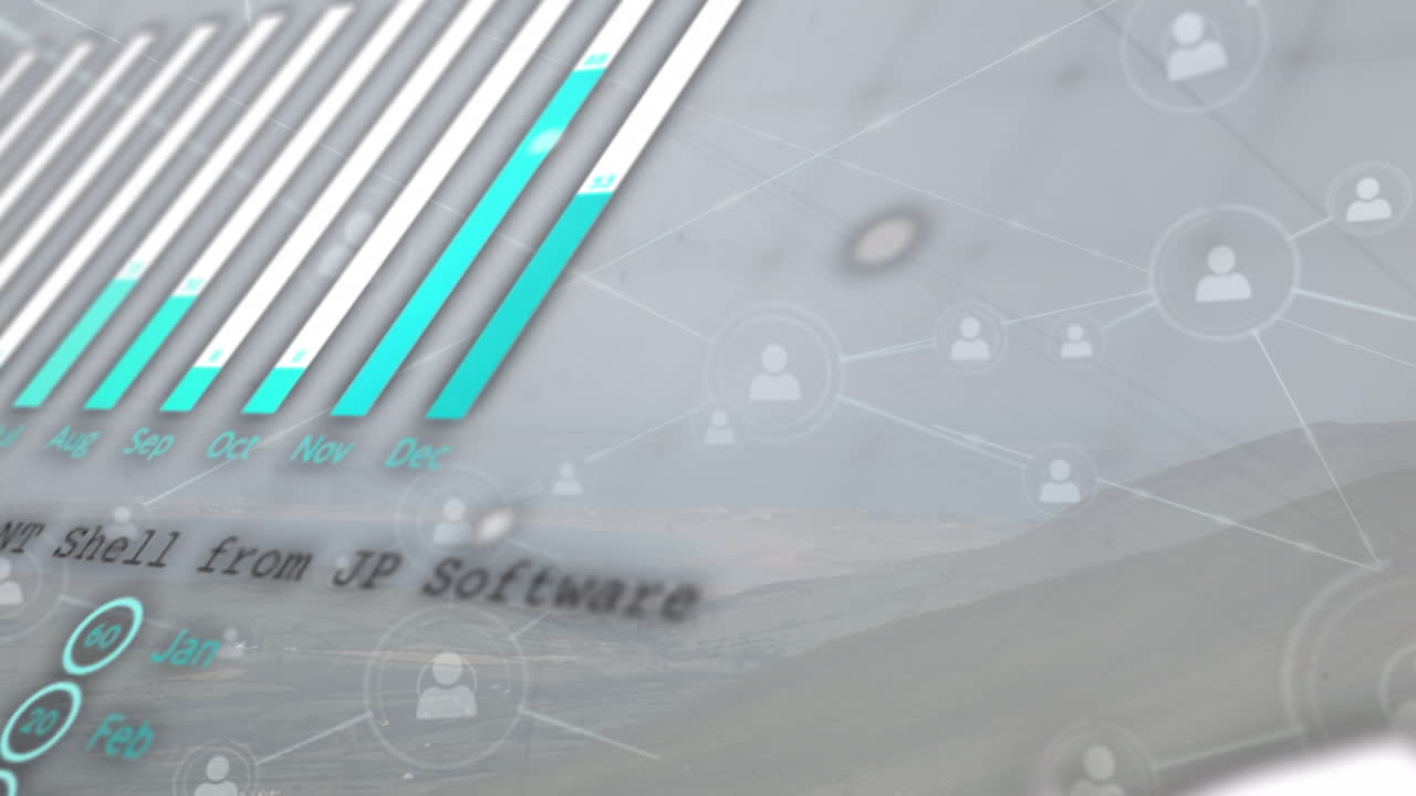 animación de gráficos y redes de conexiones sobre el paisaje