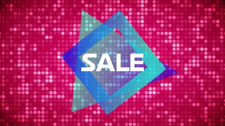 Sale graphic on pink background
