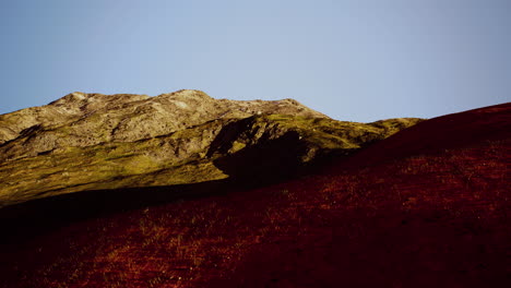 colored mountains at summer sunset