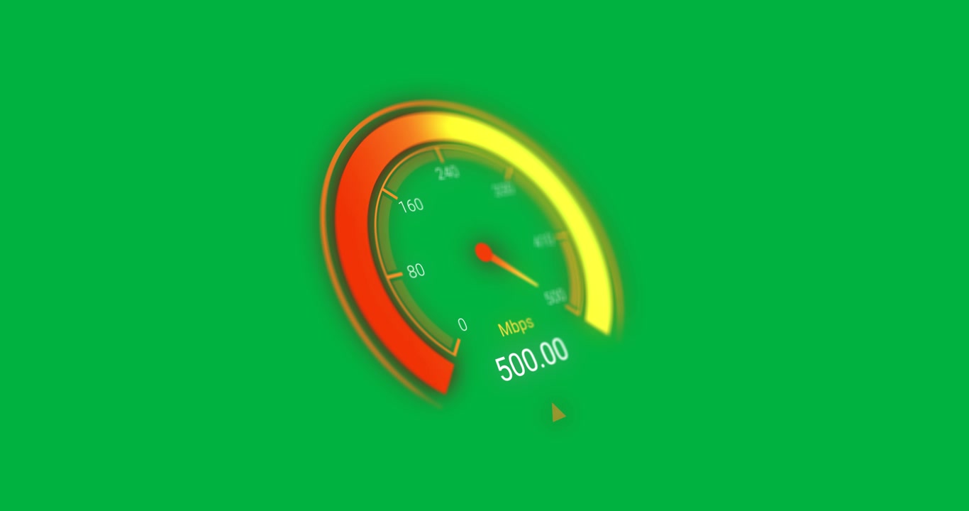 Animation of car speedometer on transparent background