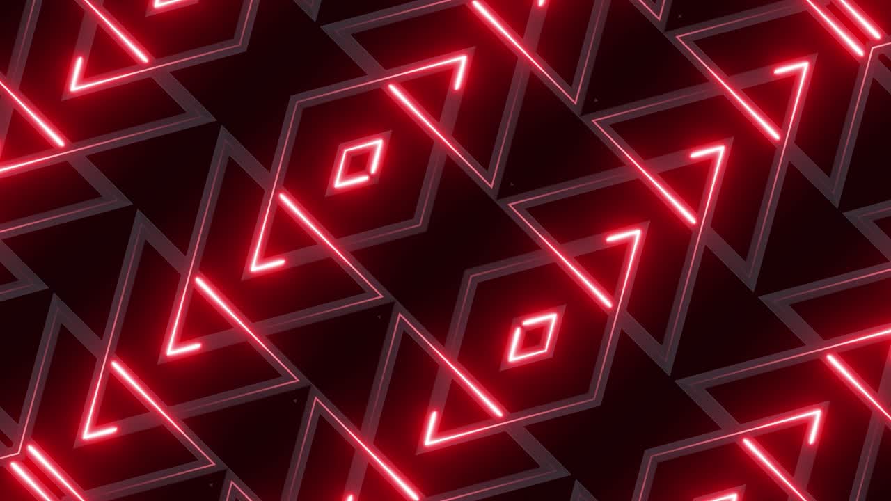 Red Neon Triangle Pattern