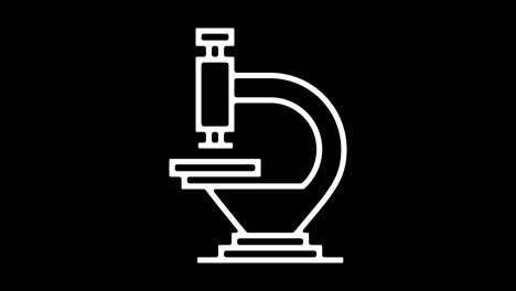 animación de icono de línea de ciencia y tecnología con alfa