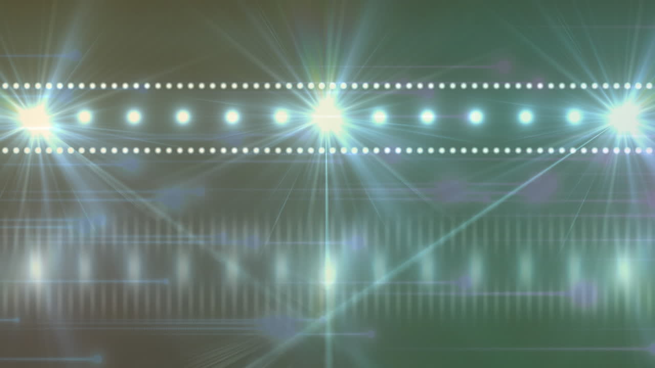 푸른 배경에 밝은 빛의 반점의 디지털 애니메이션