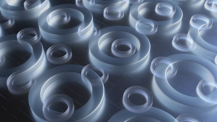 Glass rings with soft lighting