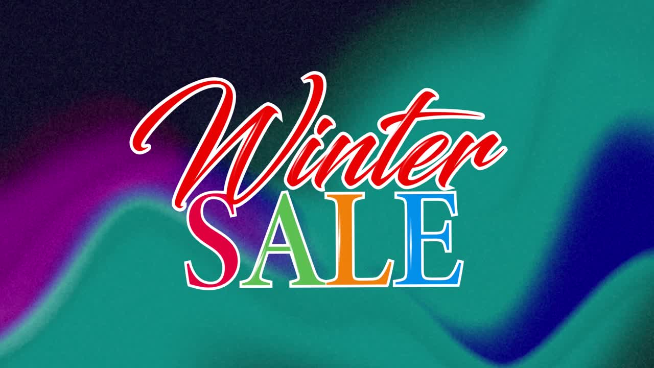 다채로운 배경 에 있는 겨울 판매 의 애니메이션
