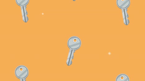 keys doors security pattern animation