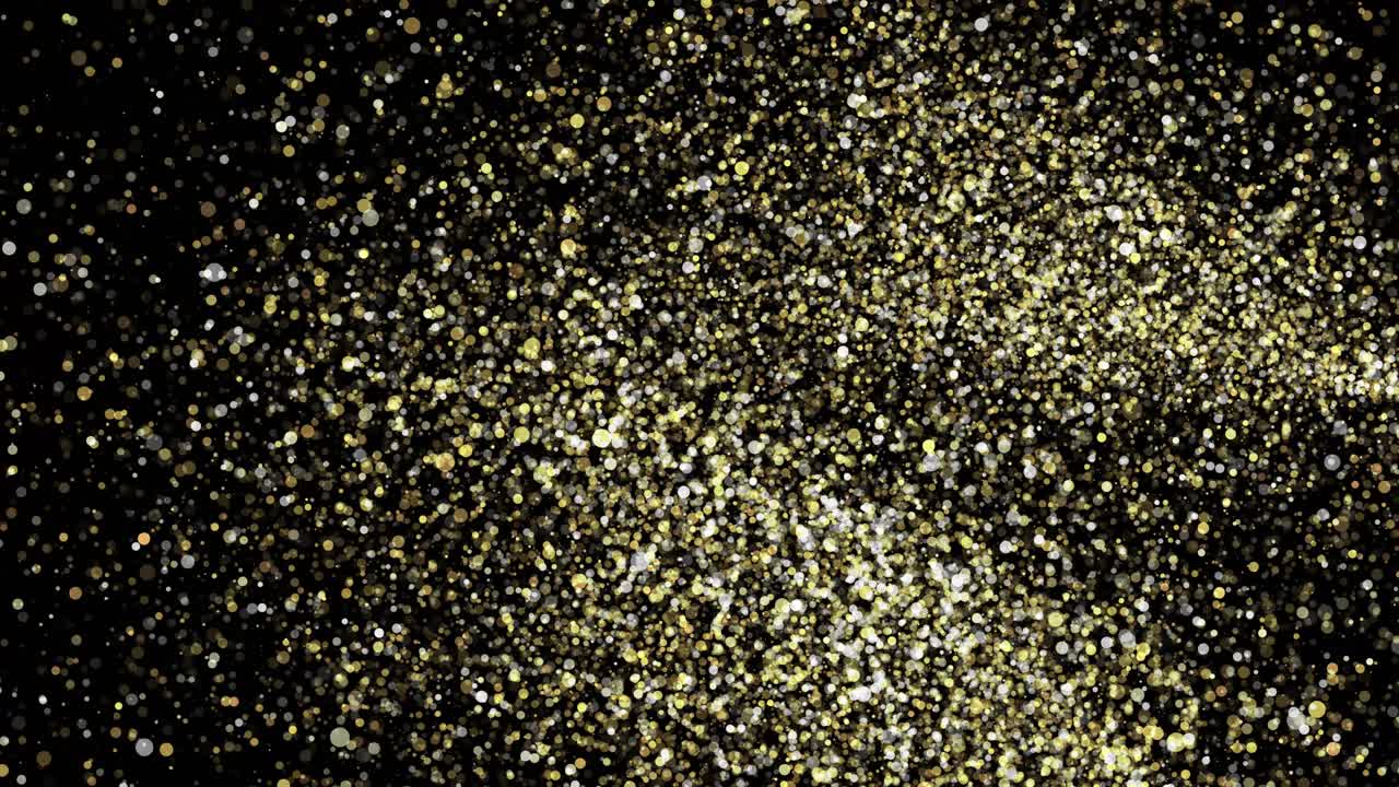 Gold stars dust particles abstract background with shining golden floor particle animation