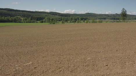 2 month timelapse pan l2r from dry soil to lush green pea and oat crops