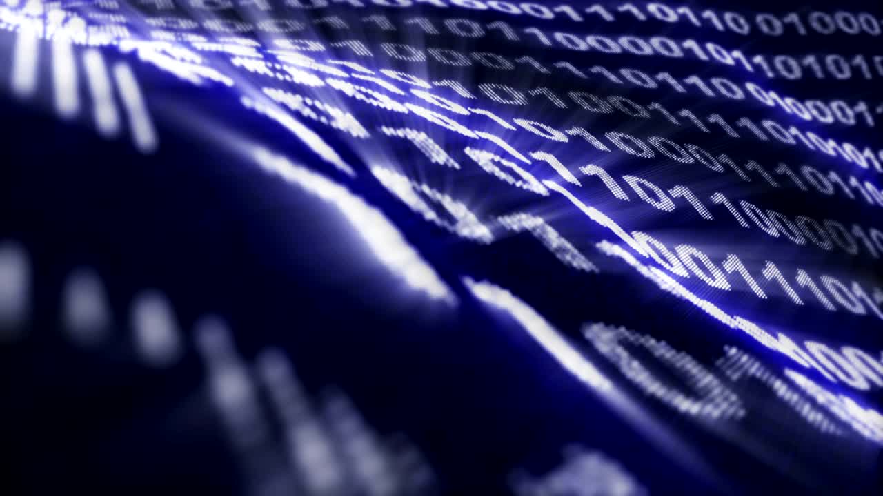Binary Code Numbers Animation, Rendering, Background, Loop