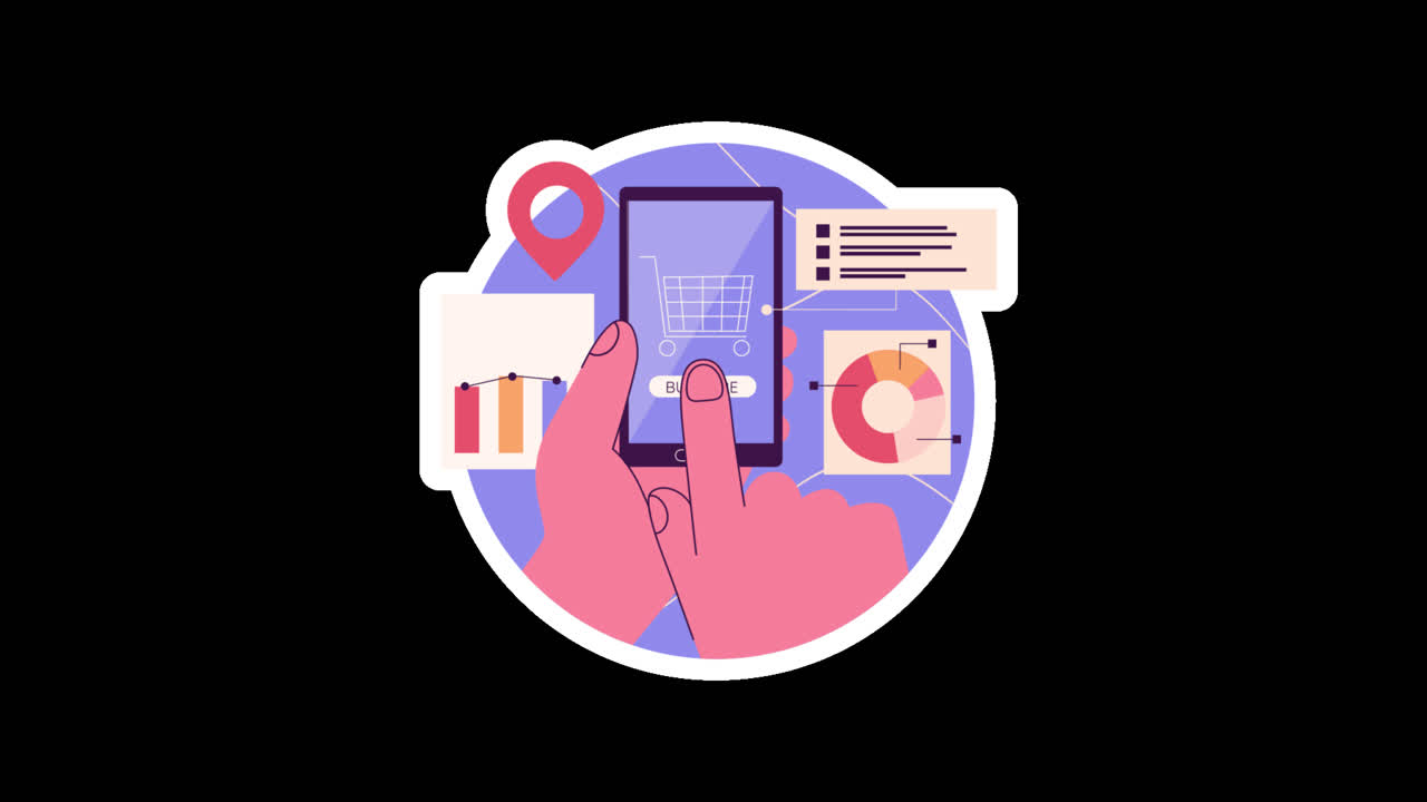 Mobile Shopping App Interface with User Interaction