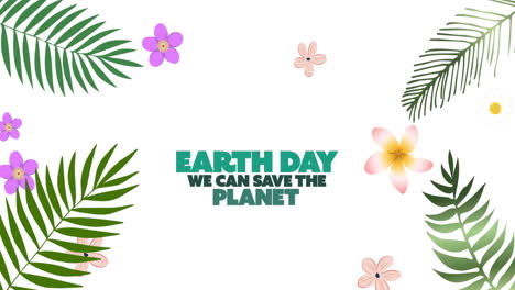 animación del día de la tierra podemos salvar el planeta con plantas y flores