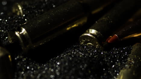 6mm arc bullets red tipped bullets detail macro closeup on gunpowder dust