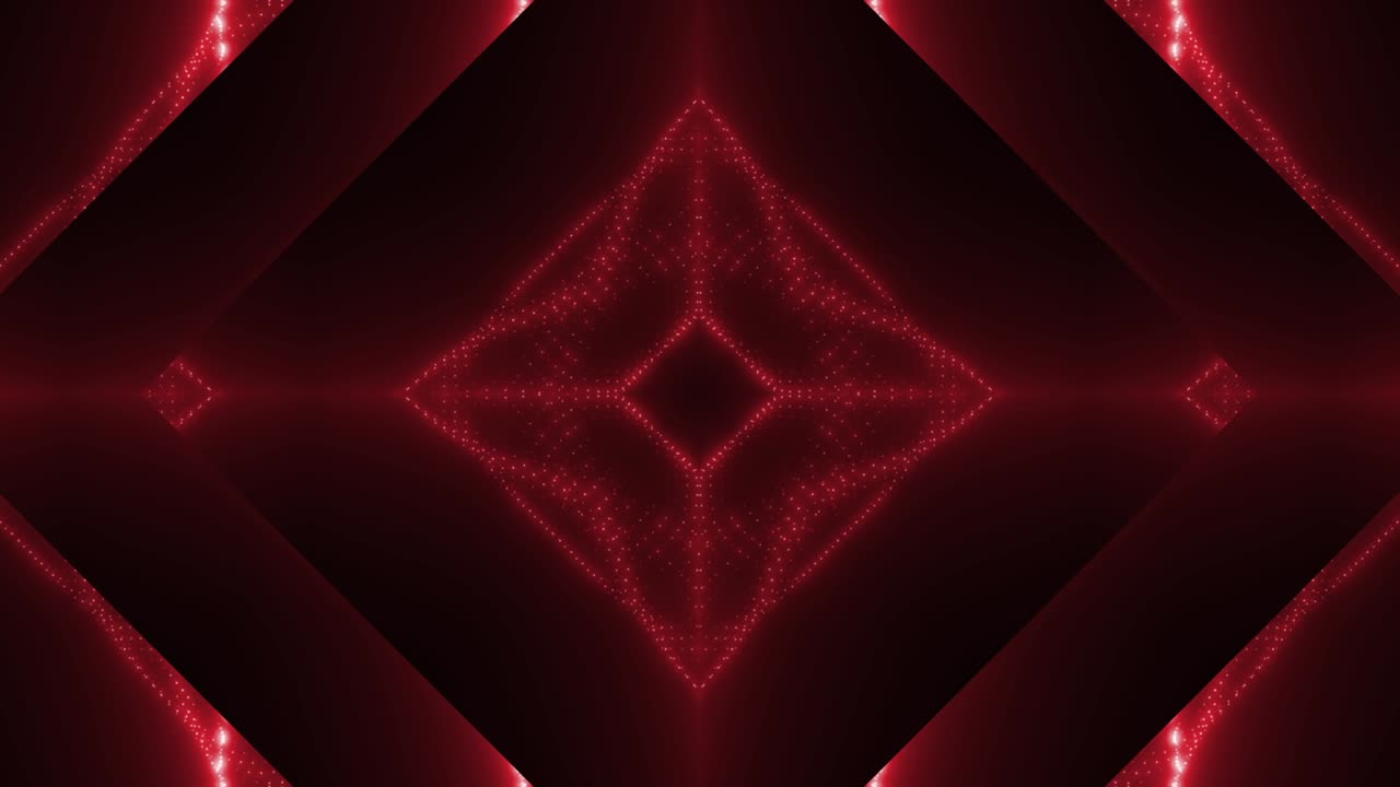 Red Glowing Kaleidoscope Pattern