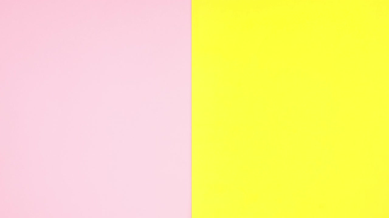 헤어 드라이어와 두 개의 헤어 브러쉬가 분홍색 노란색 테마에 나타납니다.