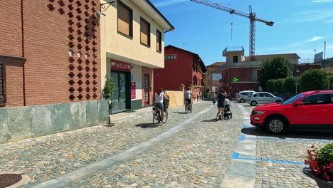 tourists explore a charming italian street