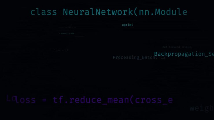 Abstract Visualization of Neural Network Code and Machine Learning Concepts