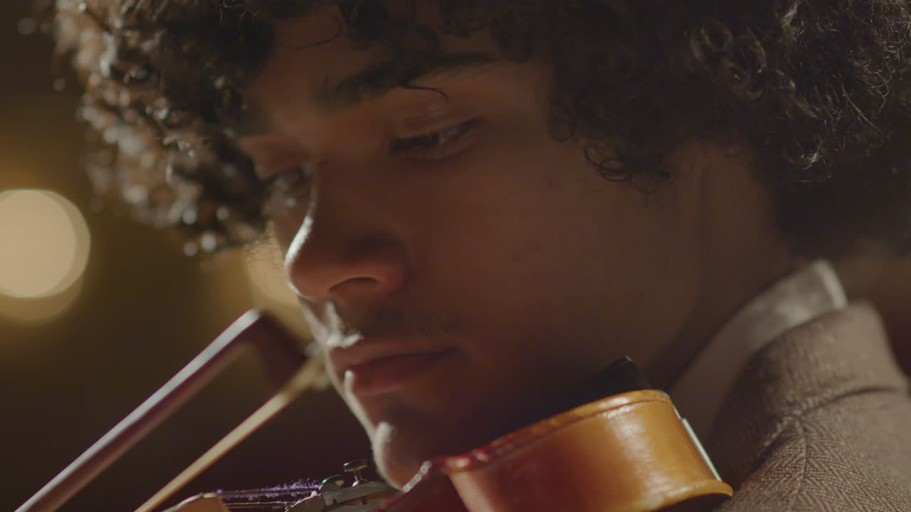 Young African American Violinist Playing Music