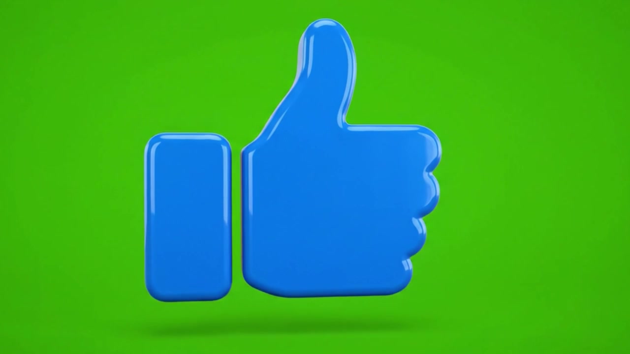 A Vibrant Display of Approval: A Glossy Blue Thumbs-Up Icon Set Against a Bright Green Background, Representing Positivity and Agreement in a Digital Context.