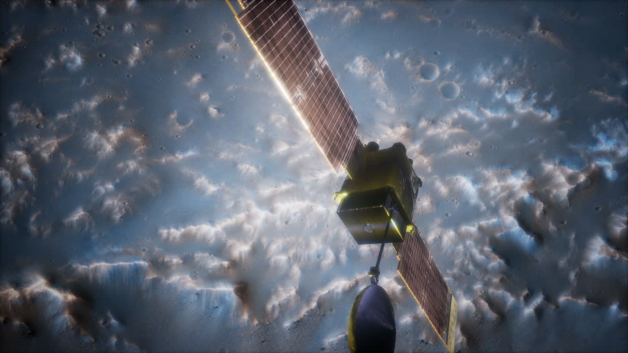 화성 행성을 공전하는 지구 측정기