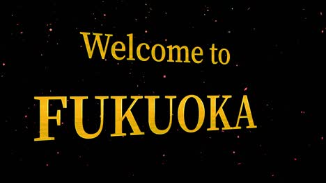 welcome to fukuoka message text animation motion graphics