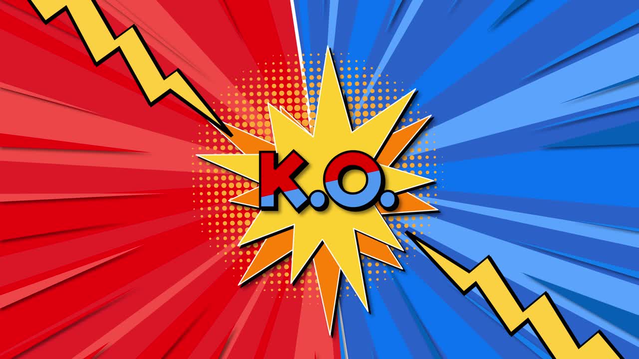 다채로운, 만화책 스타일의 노크아웃 시스 애니메이션