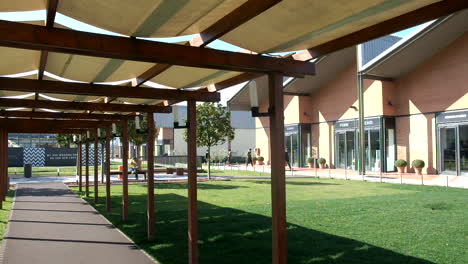 the mall, leccio outlet luxury store. tuscany, italy. sunny day, spring season