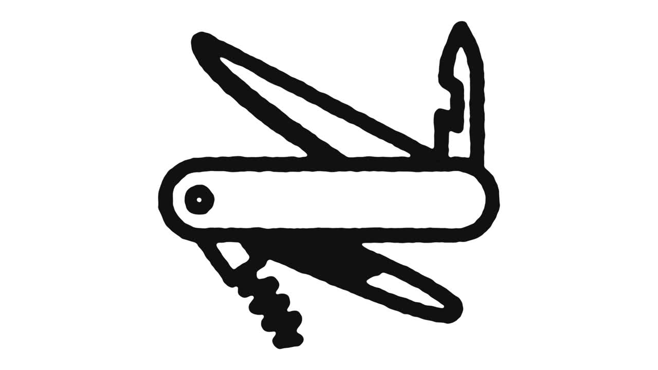 imágenes de animación de icono de cuchillo de utilidad y canal alfa