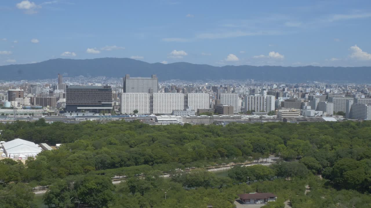 High-rise Buildings In Morinomiya From Osaka Castle In Chuo-ku, Osaka, Japan. - wide shot