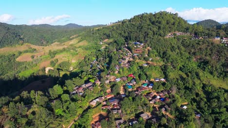 northern thailand mae hong son province stunning mountain aerial drone footage remote village