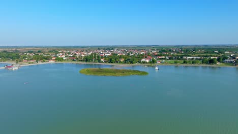 seaside resort near podersdorf lighthouse in neusiedl am see, austria