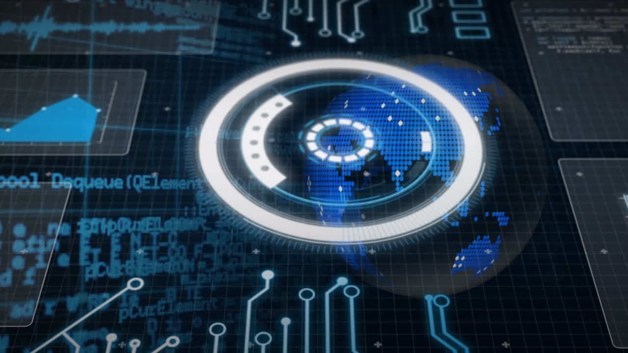Animation of data processing and computer circuit board