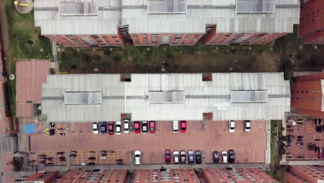 top shot aerial flight over social housing buildings in the southern outskirts of bogota.