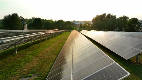 side profile shot of solar panel reflecting sunlight