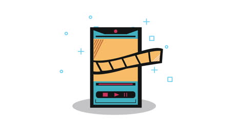ilustración de un reproductor de video para teléfonos móviles