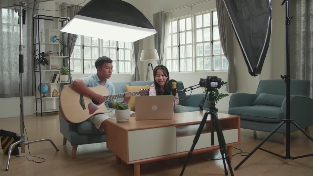 Musician Recording Video at Home